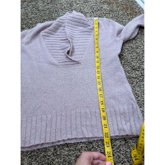 J Crew Pink Wool Mohair Blend V Neck Sweater Womens XS Blush Pink Cozy Warm - Picture 8 of 8